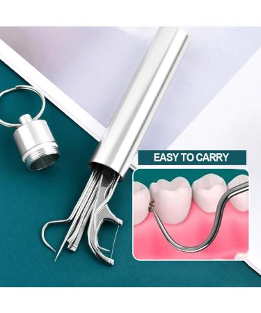 Stainless Steel Toothpick Set - Reusable Portable Metal Dental Picks for Travel Camping & Picnics (7 PCS - Buy Online on GoSupps.com