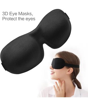 3D Contour Eye Mask for Men and Women | 100% Light Shielding, Soft & Breathable | Ideal for Shift Work, Sleep, Travel, Nap | Includes Earplugs - Black - Buy Online on GoSupps.com