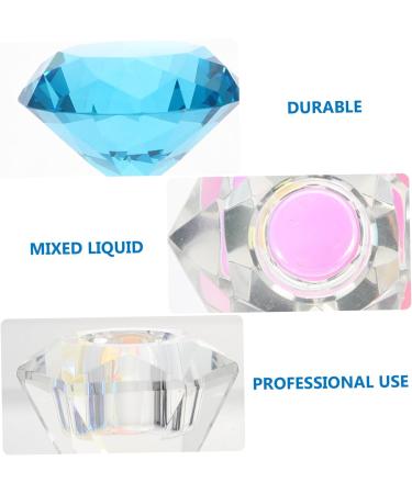 POPETPOP 2 Pcs Nail Art Crystal Cup Nail Powder Mixing Cups Crystal Dappen Dish Cups Glass Cup for Nail Liquid Clear Tumblers Acrylic Powder Bowl Diamonds With Cover Cup Bowl White Crystal 5.5x5.5cmx2pcs Bluex2pcs - Buy Online on GoSupps.com