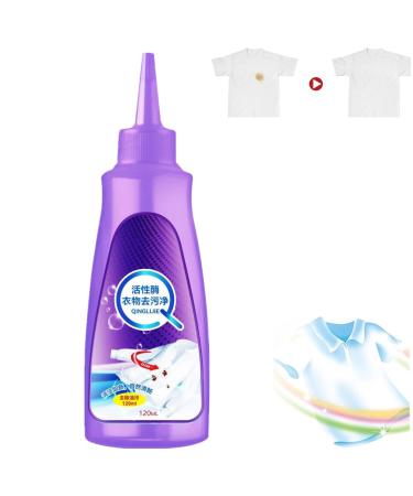 Active Enzyme Clothing Stain Remover Garment Stubborn Stain Cleaner Oil Remover Stain Remover For Clothes 120ml White Shirt Guardian Liquid Detergent For Most Types Of Clothes (1pc)