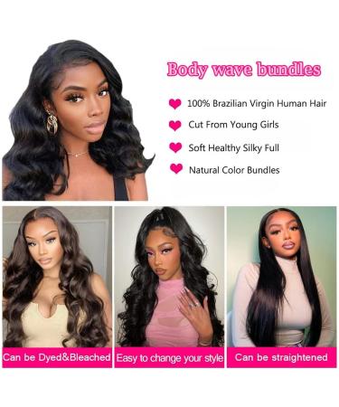Vallbest 10A Brazilian Virgin Hair 20 Body Wave Human Hair Bundles - 3 Bundle Deals | 100% Unprocessed Weft, Natural Color 20 Body Wave Bundles - Buy Online on GoSupps.com