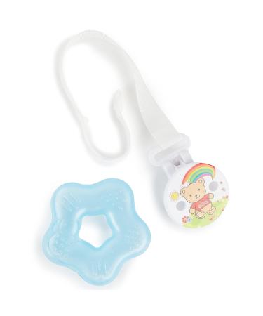 Bieco Cooling Teething Ring for Babies | Soft Bite Aid with Clip | Blue Teething Egg | Comfort for Teething Relief - Buy Online on GoSupps.com