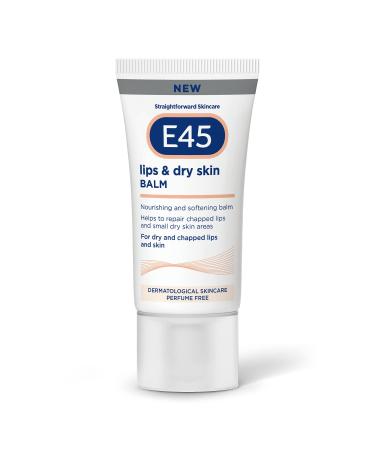 E45 Lips & Dry Skin Lip Balm - Moisturising Natural Lip Balm for Dry & Cracked Lips and Skin - Hydrating and Nourishing Lips Balm with Vitamin E - E45 Cream Lipbalm for Chapped Lips - 30ml