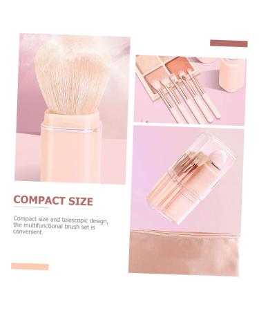 Mipcase 8-in-1 Makeup Brush Set - Dual-Headed Eyeshadow & Lip Brushes with Mirror | Travel-Friendly Pink Cosmetic Kit - Buy Online on GoSupps.com