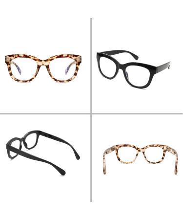 Areyeth 2 Pack Reading Glasses for Women & Men - Blue Light Filter Oversized Round Fashion Glasses in Black & Gray Tortoise - Perfect 2.0x Strength - Buy Online on GoSupps.com