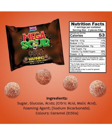 Barnetts Sweets Mega Sour Candy Cola (104g) - Buy Online on GoSupps.com