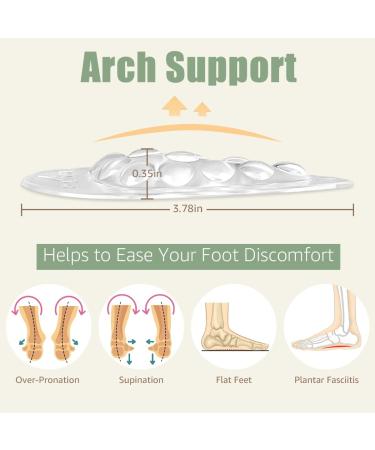 Skyfoot Arch Support Gel Pads - Adhesive Insoles for Flat Feet, High Arch, Plantar Fasciitis - Foot Pain Relief (Crystal) - Buy Online on GoSupps.com