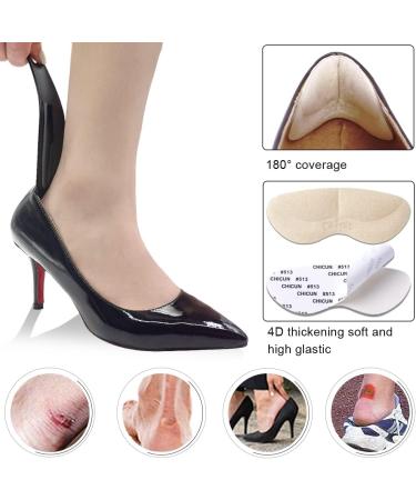 Dr. Foot Heel Grips - Self-Adhesive Cushion Inserts for Heel Pain & Blister Prevention in Apricot+Black - Men and Women - Buy Online on GoSupps.com