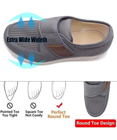 Men's Wide Width Diabetic Edema Shoes with Adjustable Closure - Lightweight Relief for Plantar Fasciitis, Bunions, Arthritis - Blue, Size 9.5 - Buy Online on GoSupps.com