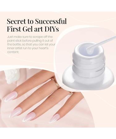 Beetles White Gel Nail Liner - 7ml Swirl Art Paint for French Manicure DIY - Buy Online on GoSupps.com