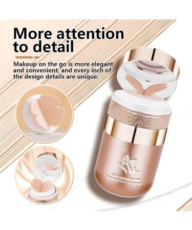Rosetimes Air Cushion Bb Cream Korea Moisturizing Concealer Makeup Butterfly Air Cushion Powder Puff Effectively Cover Skin Imperfections Conceals Pores Long-Lasting Waterproof for All Skin. (ivory white) - Buy Online on GoSupps.com