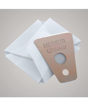 Merkur Contour Razor Blades - Silver 908 | 100 Trapezoidal Carbon Steel Blades for Wet Shaving | Made in Germany - Buy Online on GoSupps.com