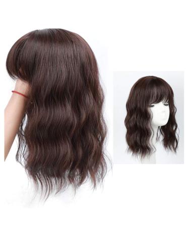 Buy Nature Hairline Clip-in Crow Hairpiece Wiglet Loose Wavy with Bangs for Women - 25cm Light Brown | International Shipping Available - Buy Online on GoSupps.com