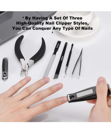 Premium Big Toe-nail Clippers Kit for Thick Nails with File and Tweezers - 7pcs Heavy-Duty Design - Buy Online on GoSupps.com