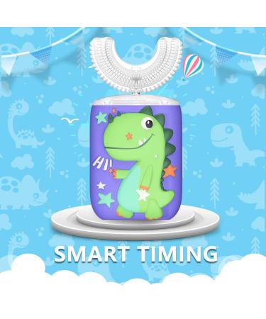 U Shape Dinosaur Kids Electric Toothbrush | 6 Modes | Soft Bristle Heads | Rechargeable & Waterproof | Ages 2-6 | Green - Buy Online on GoSupps.com