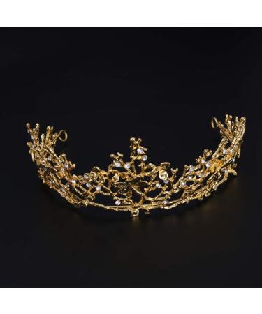 Frcolor Gold Crown Princess Tiara | Crystal Bridal Headband for Women - Buy Online on GoSupps.com