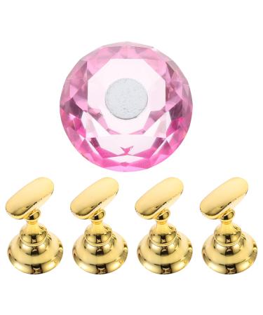 Beaupretty 1 set nail holder nail art stand make nail display holder magnetic tool nail art exercise stand nail tip training holder with nails crystal japanese pink