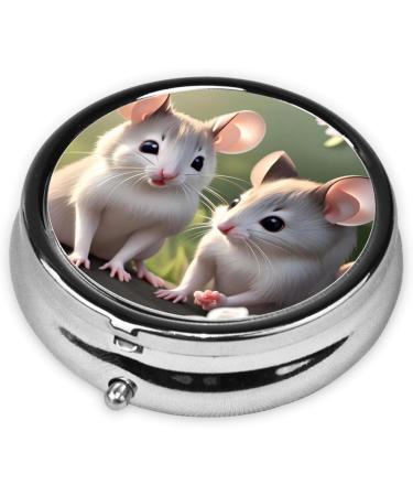 Portable Round Pill Box Organizer - 3 Compartment Mouse Design for Travel | International Shipping Available - Buy Online on GoSupps.com