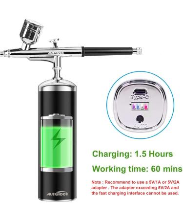 Autolock Upgraded Airbrush Kit with Air Compressor Portable Cordless Auto Airbrush Gun Kit Rechargeable Handheld Airbrush Set for Makeup Cake Decor Model Coloring Nail Art Tattoo - Buy Online on GoSupps.com