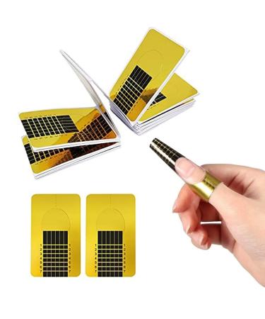 Menyiyds 200 pieces of nail templates gelnagel self-adhesive styling templates nail extension gold-template modeling template self-adhesive for gel nails & nail extension (100 pieces)