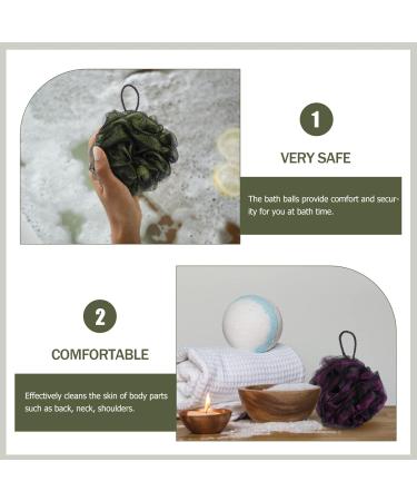 Beaupretty 4pcs Bath Ball Set | Exfoliating Loofah & Shower Pouf | Black Bathing Scrubber for Soft Foam Bubbles | Ideal for Body Cleaning - Buy Online on GoSupps.com