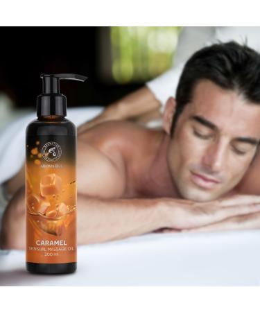 Sensual Caramel Massage Oil - 200ml Edible Body Oil with Almond & Grape Seed - Kissable Love Oil for Couples - Buy Online on GoSupps.com