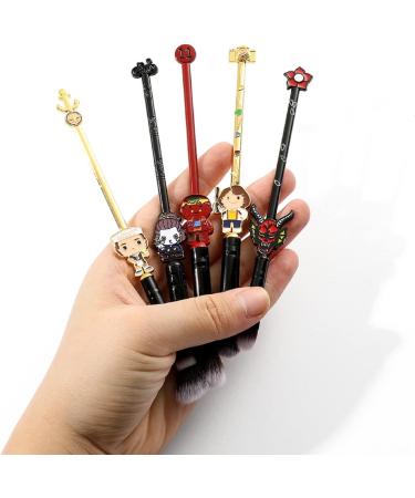 Boyigog 5Pcs Anime Makeup Brushes Set - Cartoon Theme Metal Brush Gift Set for Powder & Eyeshadow - Perfect Gift for Girls/Women - Red+Gold - Buy Online on GoSupps.com