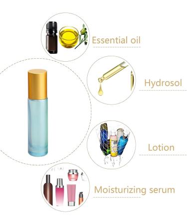 Tianzd 10ml Blue Glass Roller Bottles - 6 Pack with Gold Caps | Ideal for Essential Oils & Roll-On Applications | Includes Funnel Opener - Buy Online on GoSupps.com