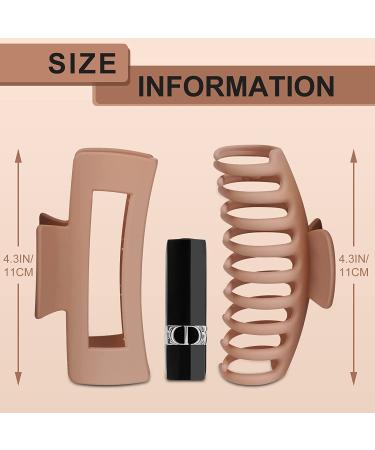 LARGE Hair Claw Clips 8 Pack - 90's Vintage Big Jaw Clips for Women & Girls - Strong Hold for Thick & Thin Hair - Cream, Light Pink, Dark Brown, Black - Buy Online on GoSupps.com