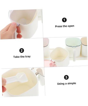 Zerodeko Seasoning Jar 1 Set Combination Seasoning Box Simple Spoon Cover Kitchen Pots 31.5x8.5cm White - Buy Online on GoSupps.com