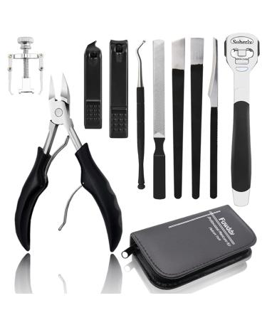 Ingrown Toenail Clippers Thick Nail Tool Kit Pedicure Knife Nail Lifter Treatment Nail Cutter Cuticle Manicure Kit Foot Care Tools Toe Nail File A Set