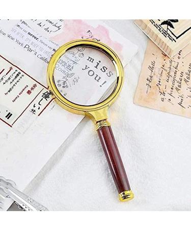 Magnifiers Portable Handheld 10X Magnifying Glass Retro Handle Magnifier Eye Glass Magnifying Glass Comfortable Anniversary