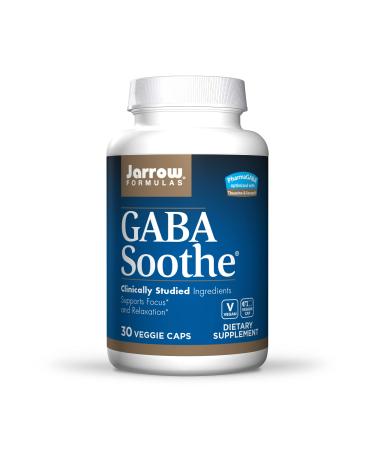 Jarrow Formulas GABA Soothe - 30 Veggie Caps - Supports Focus, Relaxation & Resistance to Stress - With Theanine & Ashwagandha Extract - 30 Servings - Buy Online on GoSupps.com
