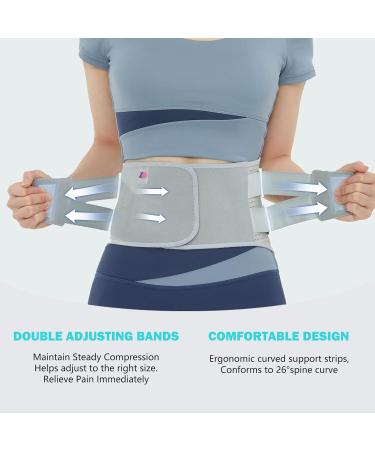 ZD Back Brace for Lower Back Pain - Breathable Lumbar Support Belt for Herniated Disc & Sciatica - Adjustable Size L - Men & Women - Light Grey - Buy Online on GoSupps.com