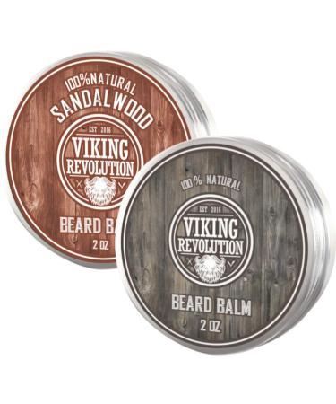 Viking Revolution Beard Balm - All Natural Grooming Treatment with Argan Oil & Mango Butter - Strengthens & Softens Beards & Mustaches - Leave in Conditioner Wax for Men (Citrus and Sandalwood Scents, Pack of 2) Citrus and…
