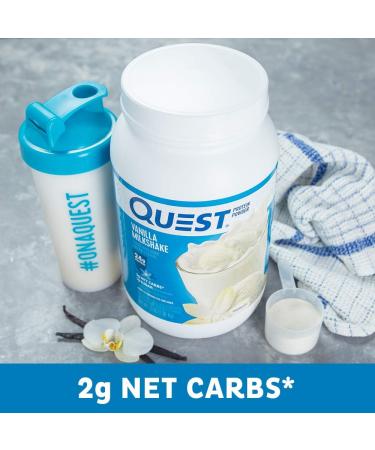Quest Nutrition Vanilla Milkshake Protein Powder 24g of Protein 1g of Sugar Low Carb Gluten Free 3 Pound 43 Servings Vanilla Milkshake 3 Pound (Pack of 1) - Buy Online on GoSupps.com