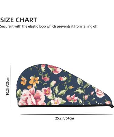Microfiber Hair Drying Cap - Vintage Floral Soft Absorbent Hair Towel for Curly Long & Thick Hair | Quick Dry & Fast Drying - Buy Online on GoSupps.com