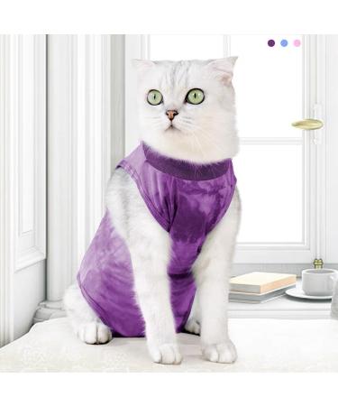 Yoolhamy Katzenbody | Professional Recovery Suit for Cats | Post-Op Castration & Wound Protection | E-Collar Alternative | Small Violet - Buy Online on GoSupps.com