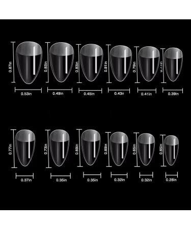 500pcs Short Almond Shaped Acrylic Nail Tips - 12 Sizes French False Nails for Nail Extension & DIY Nail Art - Buy Online on GoSupps.com