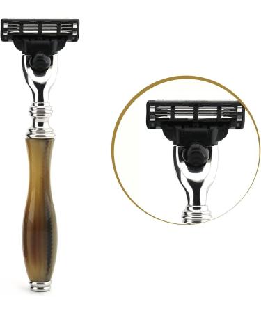 3-Edge Shaving Razor for Men - JagShaving | Premium Resin Handle International Shipping Available - Buy Online on GoSupps.com