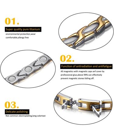 HZX Lady Titanium Magnetic Therapy Bracelet Pain Relief for Arthritis and Carpal Tunnel Improve The Body s Physiological Magnetic Field Eliminate Fatigue - Buy Online on GoSupps.com