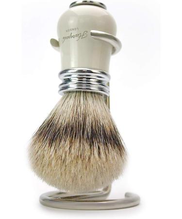 Premium Pure Silver Tip Badger Hair Shaving Brush for Men - Antique Ivory & Metal Handle - Buy Online on GoSupps.com