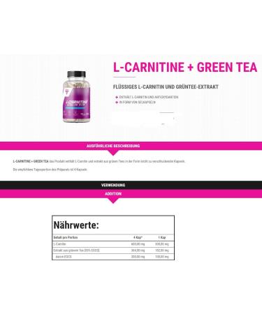 Trec Nutrition L-Carnitine + Green Tea 180 Capsules - Boost Metabolism & Energy | Buy Online Worldwide - Buy Online on GoSupps.com