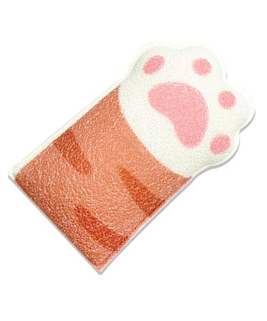FRCOLOR cat paw bath wipe back brush body scrub brush body brush for dry brushing natural loofah on a stick baby sponge shower scrubbers skin Polyurethane Artifact for bathing toddler 12.5x7.5cm