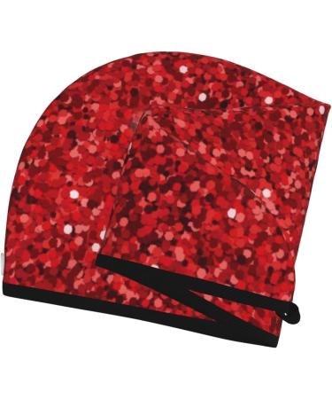 Red Glitter Microfiber Hair Towel - Super Absorbent Coral Velvet Wrap for Long Curly & Thick Hair | Quick Dry Hair Cap for Women - Buy Online on GoSupps.com