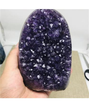 Room Decoration Natural Amethyst Stone geode Crystal Cluster Home Decoration raw Material Quartz Stones (Color : 1200-1300g)