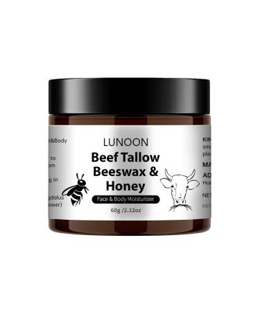 Beef Tallow and Honey Balm for Skin - Tallow Honey Skin Balm (2 oz) - Grass-Fed Beef Tallow & Raw Wild Honey Blend - All-Natural Moisturizer for Face & Body Tallow Balm for Skin Hydration