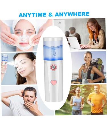 Face Mist Steamer 27ml Facial Handy Sprayer Hydrating Mister USB Rechargeable for Skin Care White - Buy Online on GoSupps.com