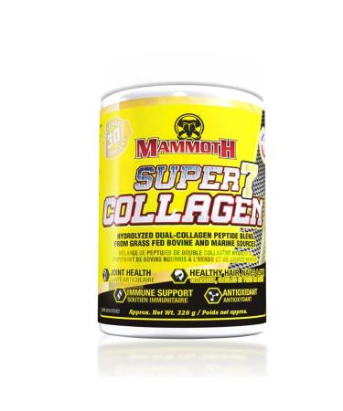 Mammoth Super 7 Collagen 10g Grass Fed Bovine & Marine Sourced Collagen Types I & III Joint Health Immune Support Antioxidant CoQ10 Dairy Free Gluten Free 30 servings Unflavoured