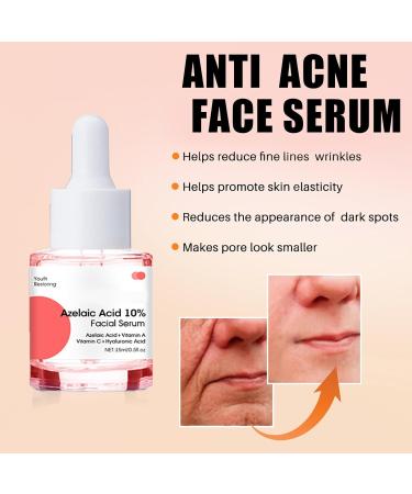 Azelaic Acid 10% Face Serum Hyaluronic Acid Serum for Face Remove Blackhead & Fade Acne Collagen Serum for Face Enhance Skin Elasticity Skin Moisturizer Intense Firming Anti Aging Serum for Women&Men - Buy Online on GoSupps.com